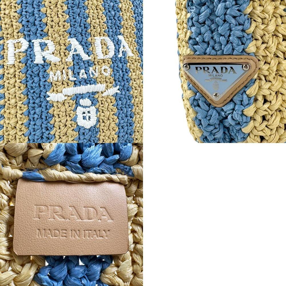 Prada handbag raffia blue - Picture 5 of 5